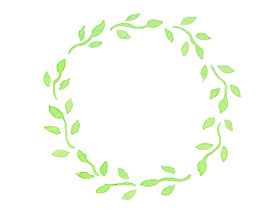 葉っぱの飾り枠 | 水彩