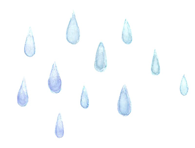 しずくの水彩イラスト