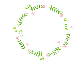 小花のサークル | 水彩