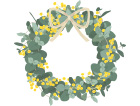 ユーカリとミモザのリース