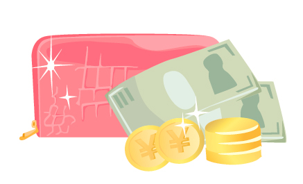 財布とお札、お金