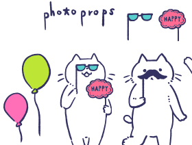 フォトプロップスで遊ぶゆるい猫