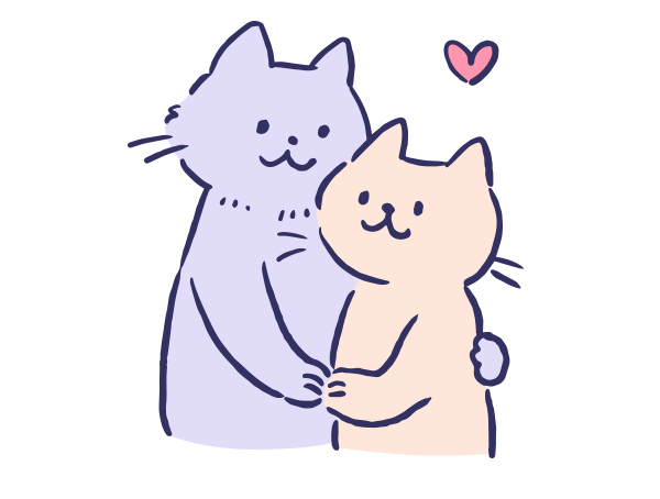 カップルの猫