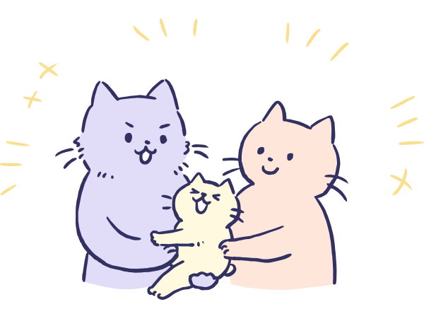 ラーメンを食べる猫