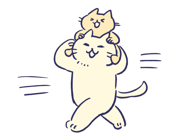 擬人化|肩車をする猫