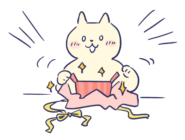 擬人化|プレゼントを開ける猫