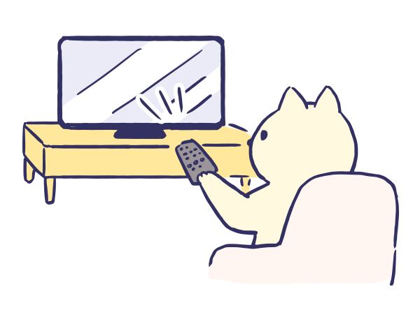 擬人化|テレビを見る猫