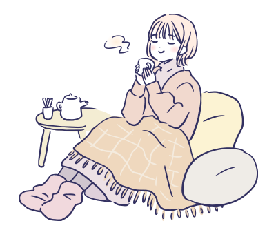 温活 お茶を飲む女の子