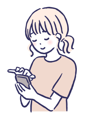 スマホを見る女性